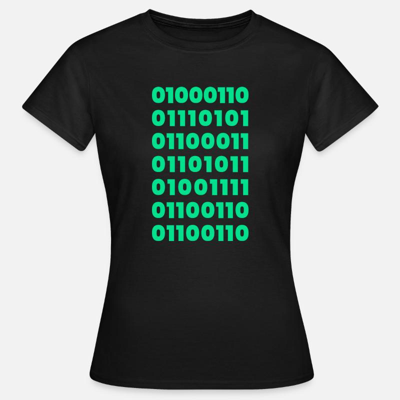Binary Code Message Tee: Subtle Yet Bold - Women's T-Shirt - black