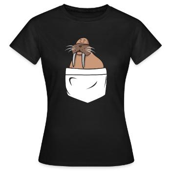 Walross - Frauen T-Shirt - Schwarz - Vorne - AI Model Female 172 dark (172cm)