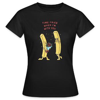 Romantic French Fries - Women's T-Shirt - black - Front - AI Model Female 172 dark (172cm)