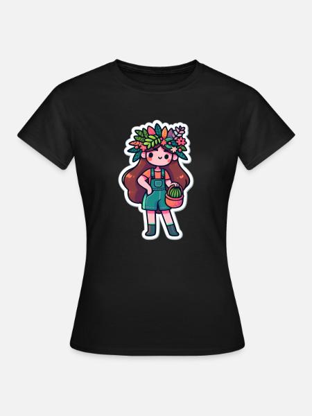 PFLANZEN-DAME - Frauen T-Shirt - Schwarz