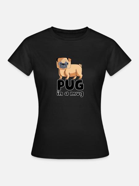 Pug in a mug - Frauen T-Shirt - Schwarz