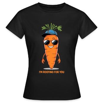 Funny Carrot - Je t’encourage - T-shirt Femme - noir - Devant - AI Model Female 172 dark (172cm)