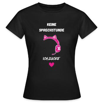 Gamer - Keine Sprechstunde Ich zocke - Frauen T-Shirt - Schwarz - Vorne - AI Model Female 172 dark (172cm)