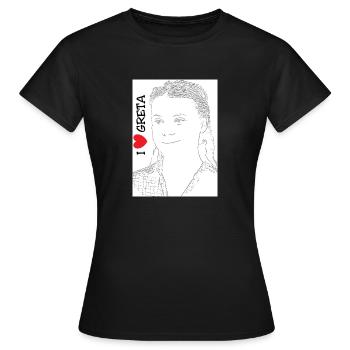 I love Greta - Frauen T-Shirt - Schwarz - Vorne - AI Model Female 172 dark (172cm)