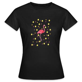 Flamingo Fruits I - Frauen T-Shirt - Schwarz - Vorne - AI Model Female 172 dark (172cm)