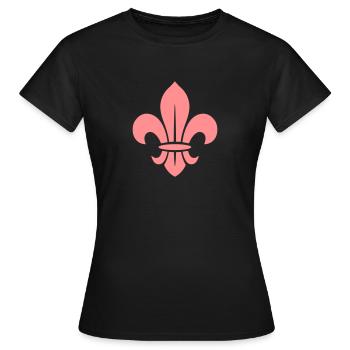 Lily scout fleur-de-lis badge - Women's T-Shirt - black - Front - AI Model Female 172 dark (172cm)