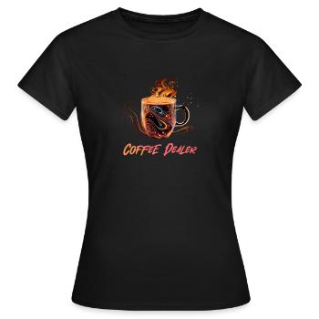Marchand de café - T-shirt Femme - noir - Devant - AI Model Female 172 dark (172cm)