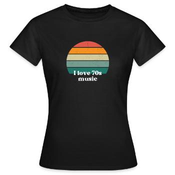 Ich liebe Musik der 70er Jahre - Frauen T-Shirt - Schwarz - Vorne - AI Model Female 172 dark (172cm)