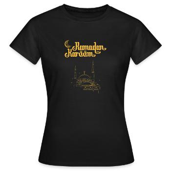 Ramadan Kareem Golden Mosque - Frauen T-Shirt - Schwarz - Vorne - AI Model Female 172 dark (172cm)