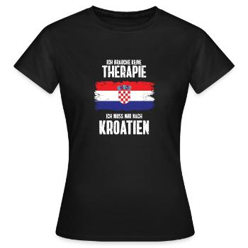 Therapie Kroatien Adria Urlaub Geschenk Sommer - Frauen T-Shirt - Schwarz - Vorne - AI Model Female 172 dark (172cm)