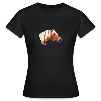 Haflinger Pferd / horse - Women's T-Shirt - black - Front - AI Model Female 172 dark (172cm)