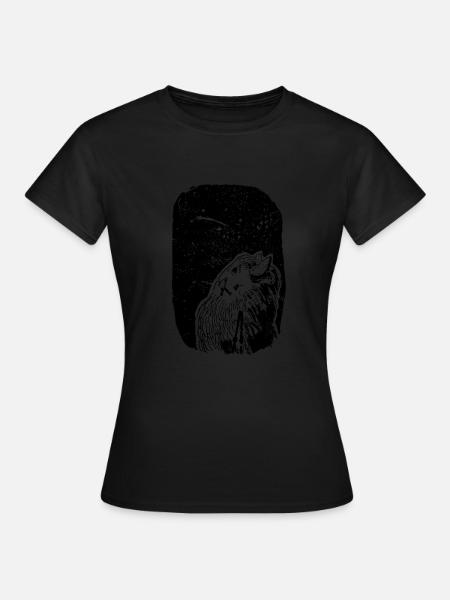 Träumer unter Sternenhimmel - Dame-T-shirt - sort