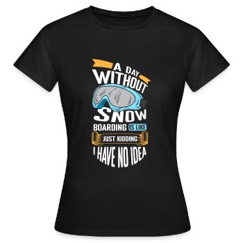 Snowboarder Urlaub Snow Winterurlaub - Frauen T-Shirt - Schwarz - Vorne - AI Model Female 172 dark (172cm)
