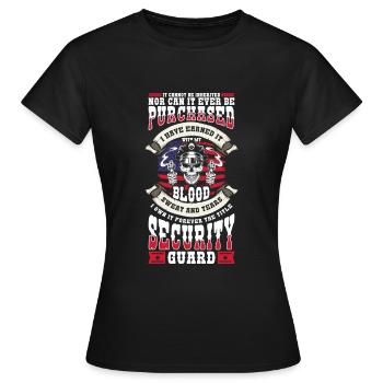 Wachmann Beruf Türsteher Wache - Frauen T-Shirt - Schwarz - Vorne - AI Model Female 172 dark (172cm)
