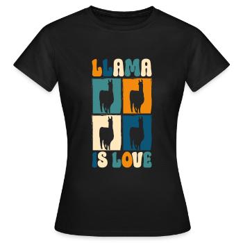 Llama Nutztier Südamerika Sanft - Frauen T-Shirt - Schwarz - Vorne - AI Model Female 172 dark (172cm)