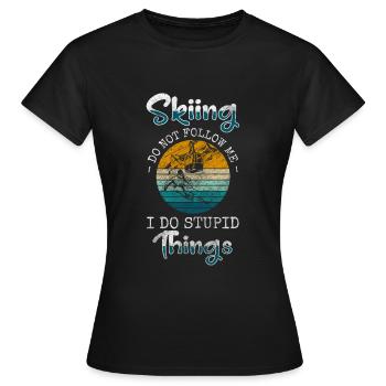Sports de snowboard Sports d’hiver Sports d’hiver - T-shirt Femme - noir - Devant - AI Model Female 172 dark (172cm)