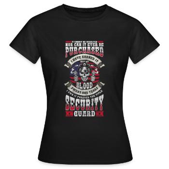 Wachmann Gebäude Sarkasmus Aufpassen - Frauen T-Shirt - Schwarz - Vorne - AI Model Female 172 dark (172cm)
