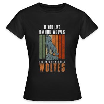 Wolfpack Wolfhound - T-shirt Femme - noir - Devant - AI Model Female 172 dark (172cm)