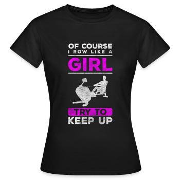 Rameur rameur gymnase de résistance - T-shirt Femme - noir - Devant - AI Model Female 172 dark (172cm)