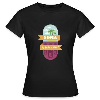 Soma - Le nouveau monde - Aldous Huxley - T-shirt Femme - noir - Devant - AI Model Female 172 dark (172cm)