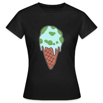 Melting Earth Environmental Activist - Women's T-Shirt - black - Front - AI Model Female 172 dark (172cm)