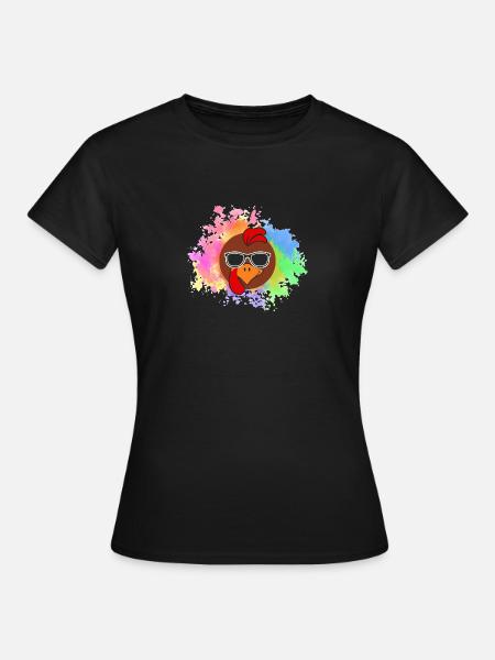 Hühner Hahn Truthahn - Frauen T-Shirt - Schwarz