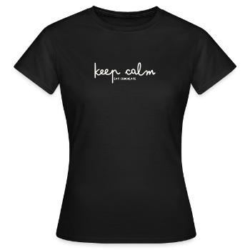 RESTEZ CALME - MANGEZ DU CHOCOLAT - T-shirt Femme - noir - Devant - AI Model Female 172 dark (172cm)