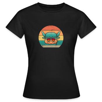 Büffel Rind Ochsen - Frauen T-Shirt - Schwarz - Vorne - AI Model Female 172 dark (172cm)