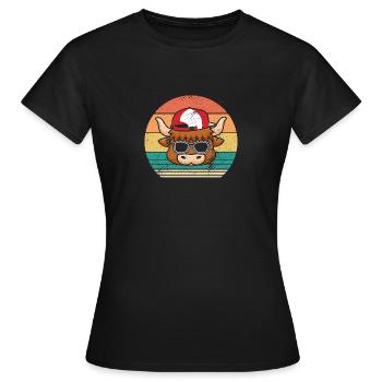 Büffel Rind Ochsen - Frauen T-Shirt - Schwarz - Vorne - AI Model Female 172 dark (172cm)
