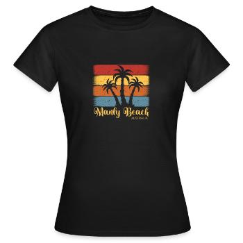 Manly Beach Australia retro - Frauen T-Shirt - Schwarz - Vorne - AI Model Female 172 dark (172cm)