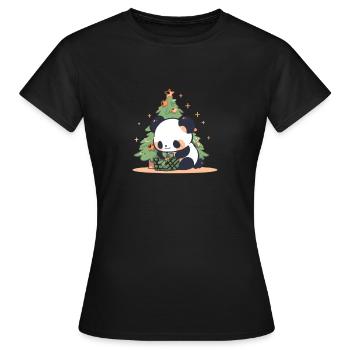 Sapin de Noël Panda Bear - T-shirt Femme - noir - Devant - AI Model Female 172 dark (172cm)