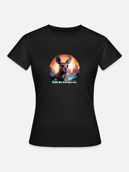 Safe the Kangaroos - Frauen T-Shirt - Schwarz