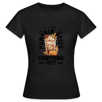 Est-ce le moment ? Saisonnier - T-shirt Femme - noir - Devant - AI Model Female 172 dark (172cm)