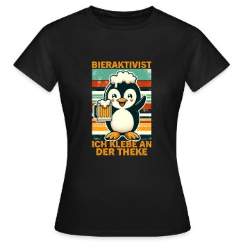 L’activiste de la bière pour laquelle je suis collé au bar - T-shirt Femme - noir - Devant - AI Model Female 172 dark (172cm)