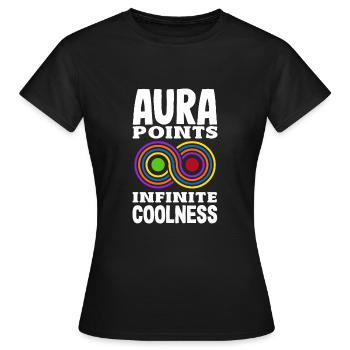 Aura Points Infinete Coolness Trendy Viral - Frauen T-Shirt - Schwarz - Vorne - AI Model Female 172 dark (172cm)