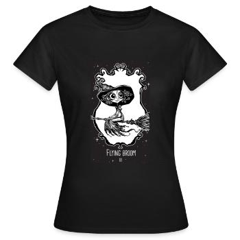 Flying broom oracle card - Women's T-Shirt - black - Front - AI Model Female 172 dark (172cm)