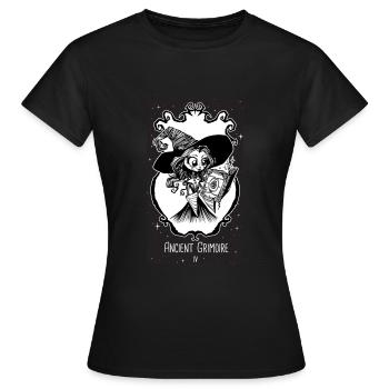 Ancient Grimoire Oracle Card - Women's T-Shirt - black - Front - AI Model Female 172 dark (172cm)