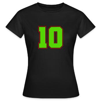 Number 10 football - Women's T-Shirt - black - Front - AI Model Female 172 dark (172cm)