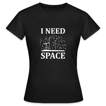 J'ai besoin d'espace - T-shirt Femme - noir - Devant - AI Model Female 172 dark (172cm)