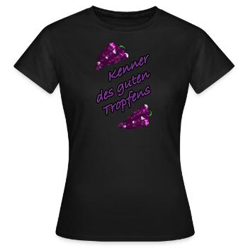 Connaisseur de la bonne goutte de vigne - T-shirt Femme - noir - Devant - AI Model Female 172 dark (172cm)