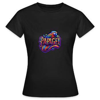 Perroquet, un animal aux couleurs vives, oiseau tropical - T-shirt Femme - noir - Devant - AI Model Female 172 dark (172cm)