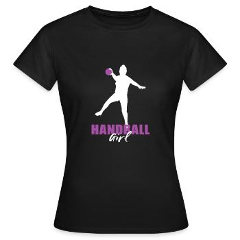 Sport De Handball Filles Jouent Au handball - T-shirt Femme - noir - Devant - AI Model Female 172 dark (172cm)