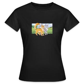 Bristlefrost Rootspring Katzen Feuerstern schön - Frauen T-Shirt - Schwarz - Vorne - AI Model Female 172 dark (172cm)