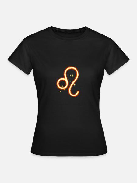 Löwe Symbol Sternzeichen Feuer - Frauen T-Shirt - Schwarz