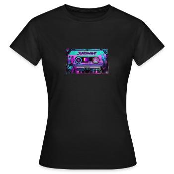 Synthwave Cassette - Women's T-Shirt - black - Front - AI Model Female 172 dark (172cm)