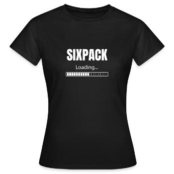 Lustiges Sport Gym Workout Sixpack Geschenk - Frauen T-Shirt - Schwarz - Vorne - AI Model Female 172 dark (172cm)