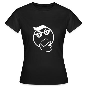 Gesicht Emotion Mimik Gefühl Geschenk Gefühl Comic - Frauen T-Shirt - Schwarz - Vorne - AI Model Female 172 dark (172cm)