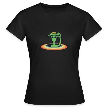 alien hat - Women's T-Shirt - black - Front - AI Model Female 172 dark (172cm)