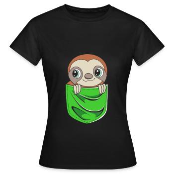 Faultier Faulheit Faulenzer Morgenmuffel - Frauen T-Shirt - Schwarz - Vorne - AI Model Female 172 dark (172cm)