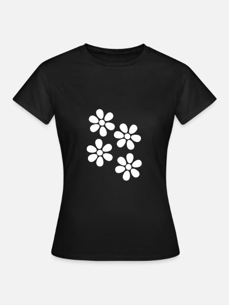 Blume weiß weiße Blume Blumen Geschenk Weihnachten - Frauen T-Shirt - Schwarz